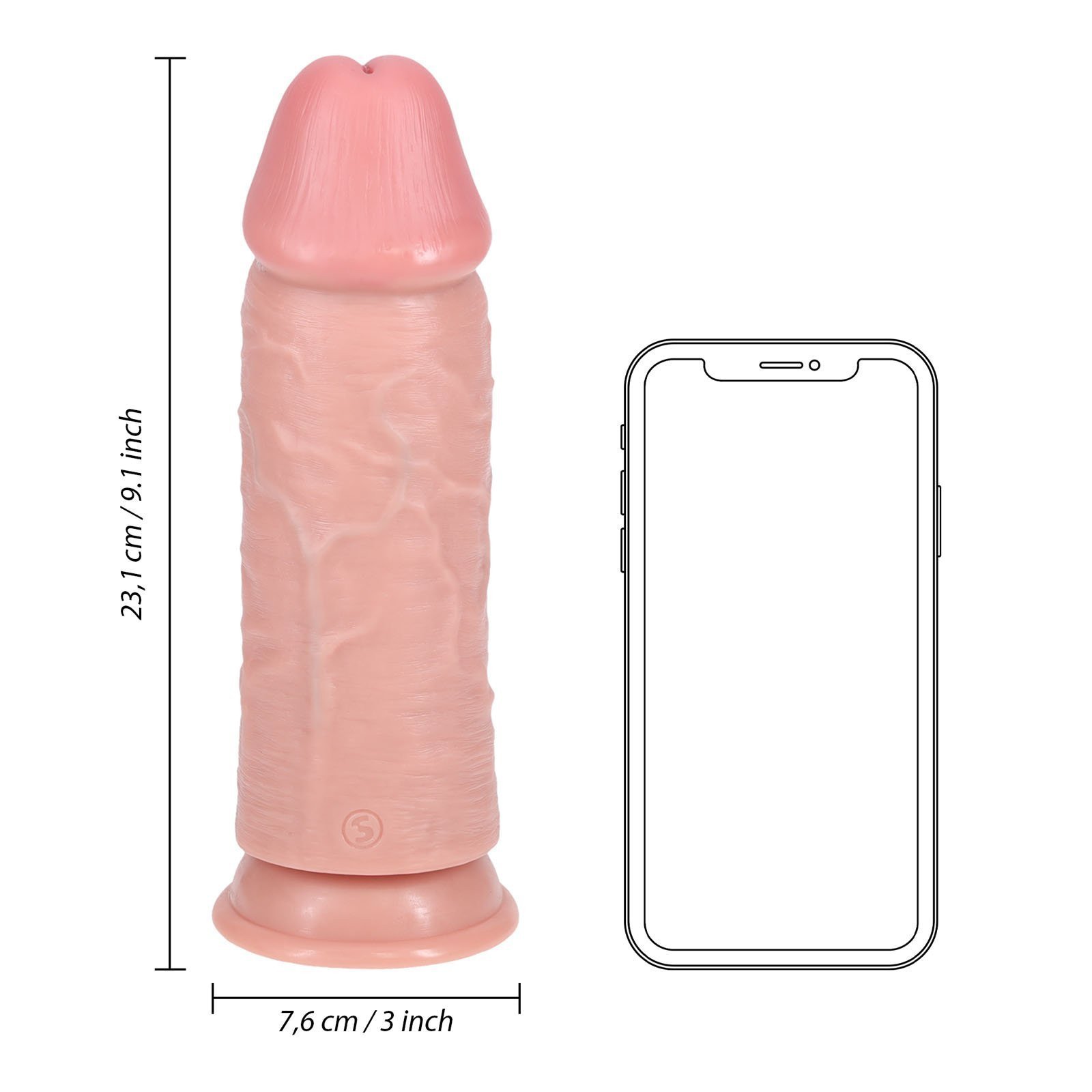 XXL dildo „Extra Thick Straight 9“ - RealRock