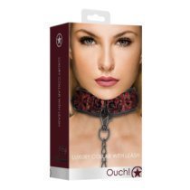Antkaklio ir pavadėlio rinkinys „Luxury Collar with Leash“ - Ouch!