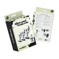 Analinių kaiščių rinkinys „Bijou Anal Train Trio Black“ - Crushious