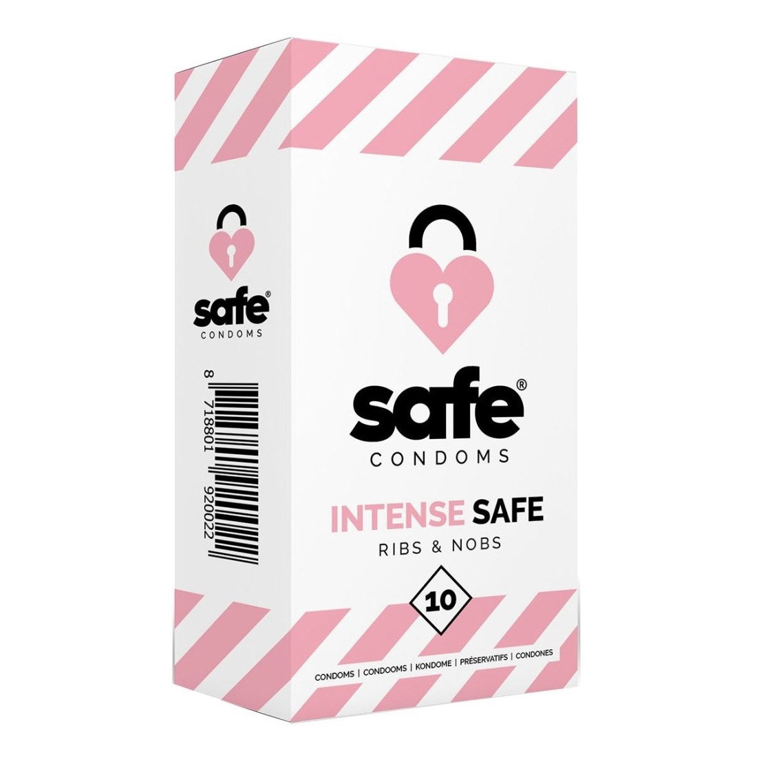 Stimuliuojantys prezervatyvai „Intense Safe“, 10 vnt. - Safe