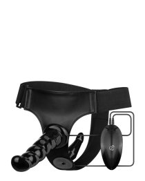 Vibruojantis dvigubas strap-on dildo „Vibrating Strap-on Set“ - EasyToys