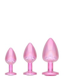 Analinių kaiščių rinkinys „Metal Anal Plug Set Pink“ - Ouch!
