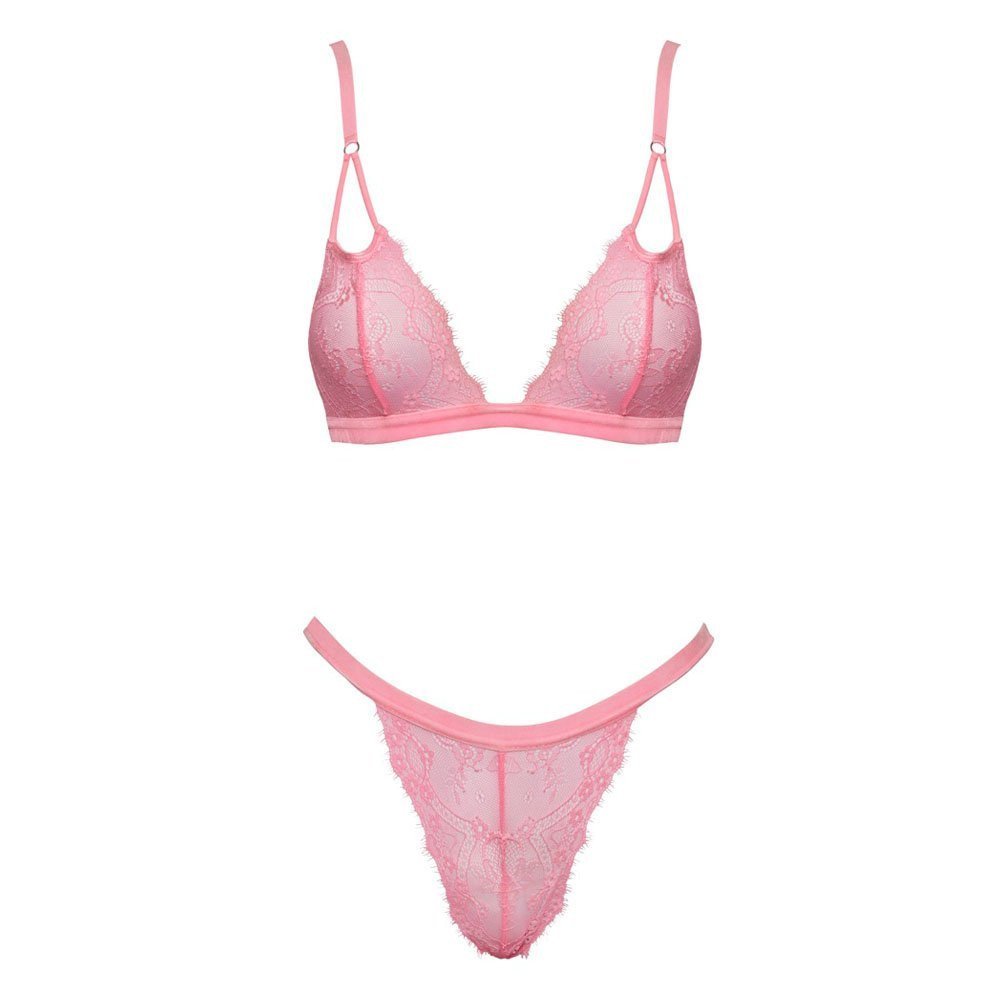 Liemenėlės ir kelnaičių rinkinys „Fantasy Neon Pink Set“ - Cottelli Collection