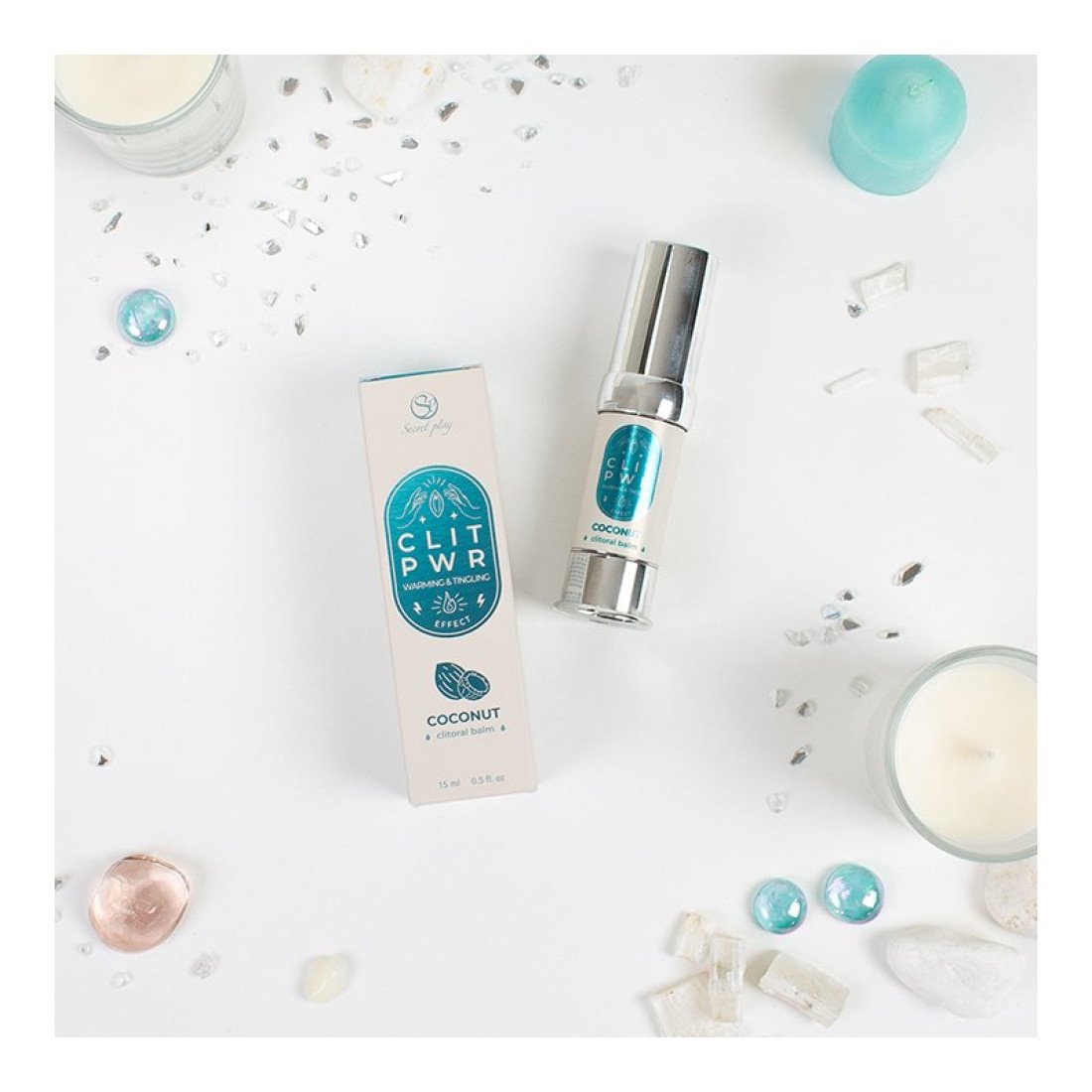 Stimuliuojantis balzamas klitoriui „Clit PWR - Coconut“, 15 ml - Secret Play