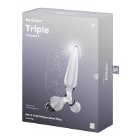 Stiklinis dildo „Triple Crystal 2” - Satisfyer