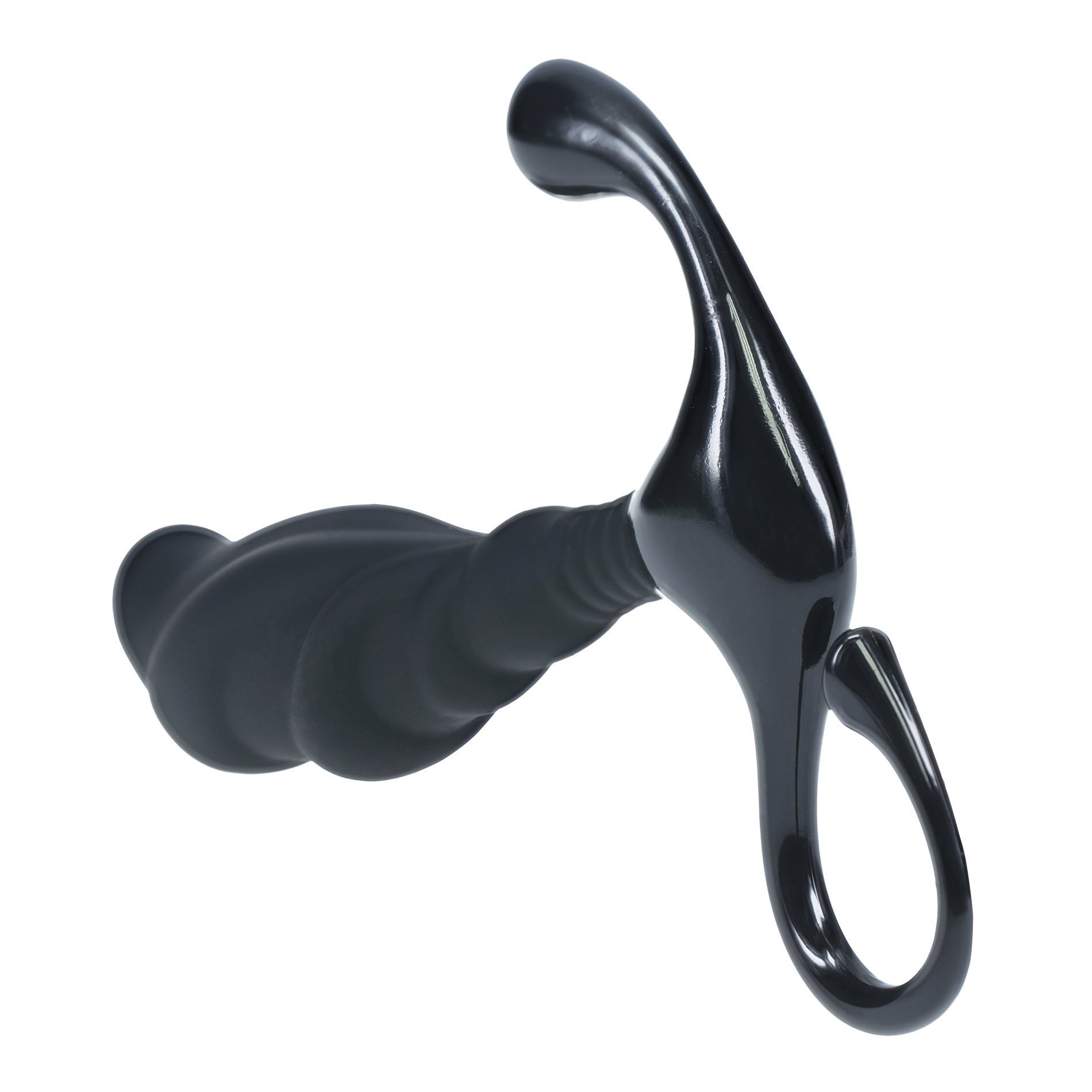 Prostatos masažuoklis „Rippled with Hard Loop Silicone Prostate Massager Large“ - Levelz