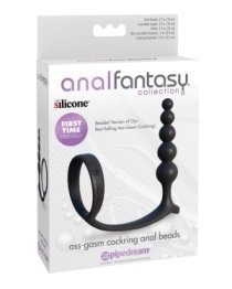 Analiniai karoliukai - žiedas „Ass-Gasm Cockring Anal Beads“ - Anal Fantasy