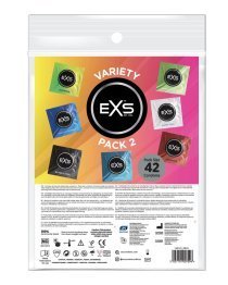 Prezervatyvų rinkinys (pažeista pakuotė) „Variety Pack 2“, 42 vnt. - EXS Condoms