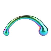 Metalinis dildo „The Curvy G-Spot Rainbow“ - Mr. Steel